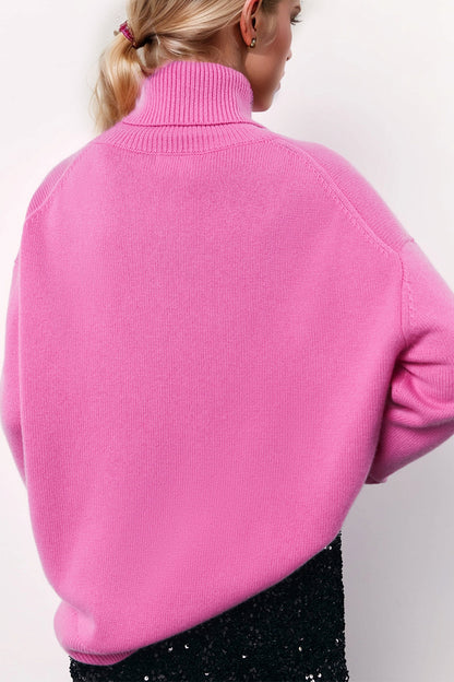 Basic Bae Turtleneck Long Sleeve Dropped Shoulder Sweater