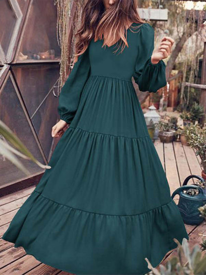 Autumn Temperament Women'S Large Swing Dress