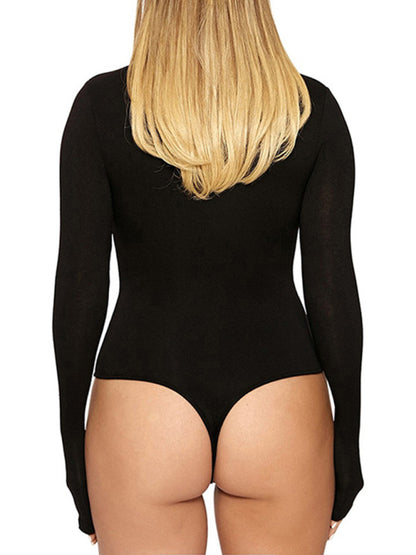 Women's casual bottoming tops long-sleeved tight-fitting jumpsuit