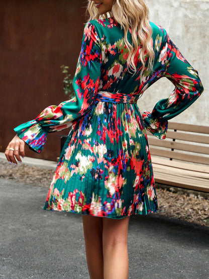 printed dress temperament elegant dress