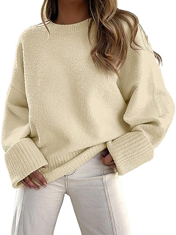 New versatile street style round neck pullover loose women's sweater