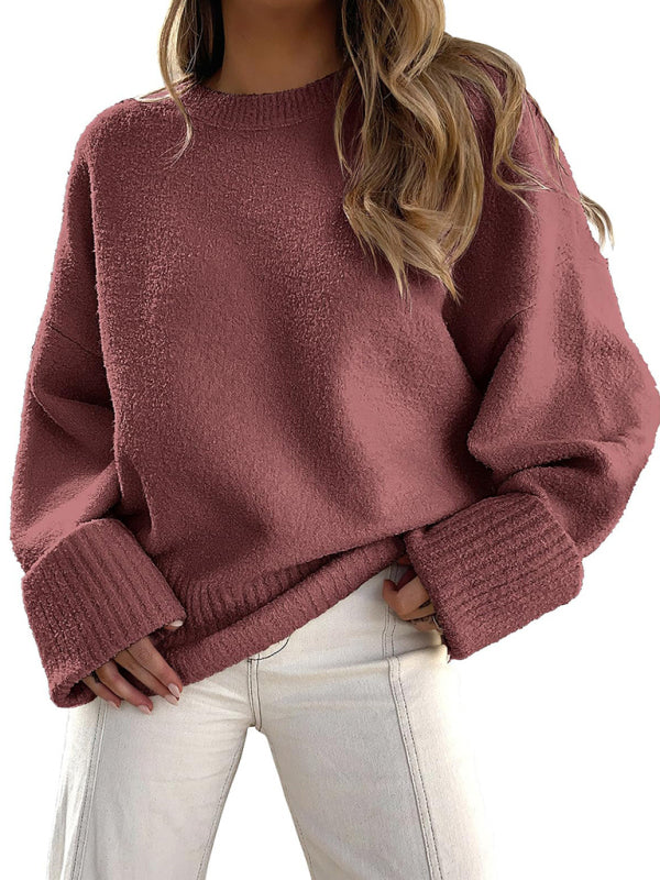 New versatile street style round neck pullover loose women's sweater