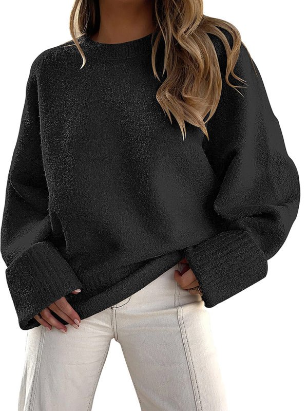 New versatile street style round neck pullover loose women's sweater