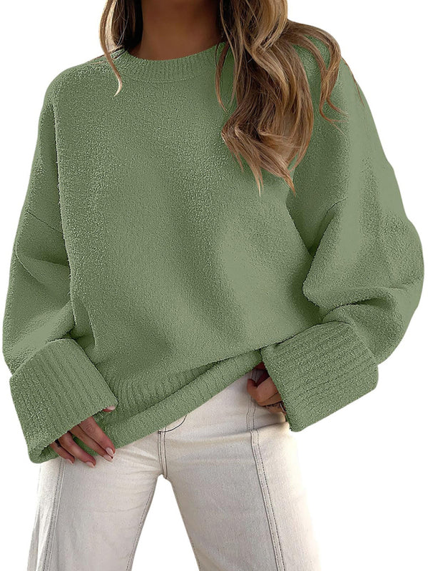 New versatile street style round neck pullover loose women's sweater