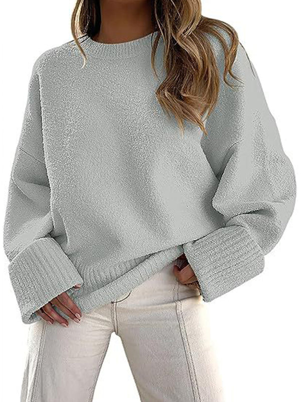 New versatile street style round neck pullover loose women's sweater