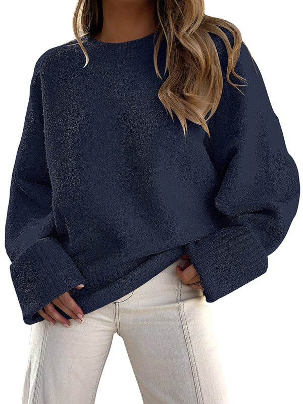 New versatile street style round neck pullover loose women's sweater