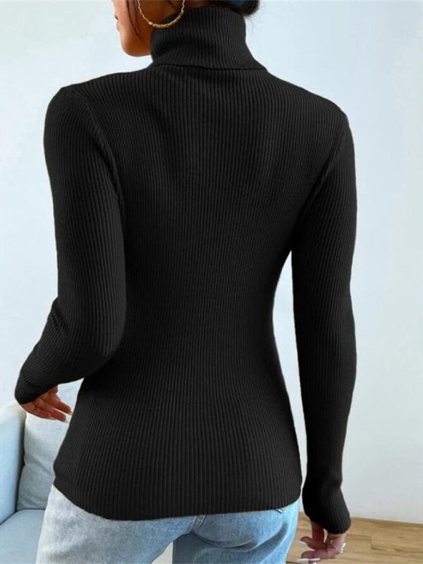 Women's  turtleneck tight knit top