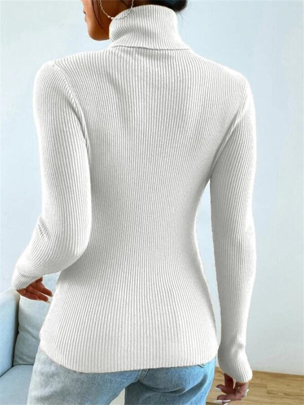 Women's  turtleneck tight knit top