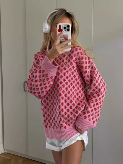 Sweet Girl Strawberry Knit Pullover